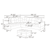 Brown Lint And PVC 3-Piece Couch Living Room Sofa Set A