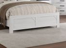 White Color 1pc Queen Size Bed High Headboard MDF Particle Board Bedroom Furniture Bedframe Unique Panel Design