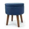 Sloan 16" Velour Round Storage Ottoman