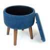 Sloan 16" Velour Round Storage Ottoman