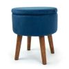 Sloan 16" Velour Round Storage Ottoman