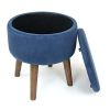 Sloan 16" Velour Round Storage Ottoman