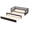 Twin or Double Twin Daybed with Trundle,Espresso