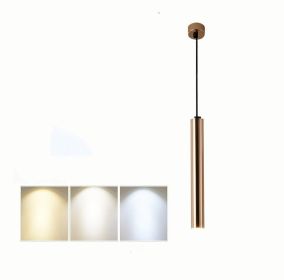 French Gold Long Cylindrical Chandelier (Option: 4x60CM spotlight)