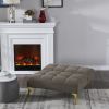 Convertible sofa bed single chair futon with gold metal legs teddy fabric