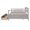 Full Size Daybed Wood Bed with Two Drawers