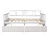 Full Size Daybed Wood Bed with Two Drawers