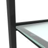 Glass two layer tea table;  small round table;  bedroom corner table;  living room white side table
