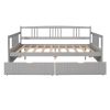 Full Size Daybed Wood Bed with Two Drawers