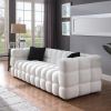 84.3 length ,35.83" deepth ,human body structure for USA people, marshmallow sofa,boucle sofa ,White color,3 seater