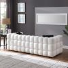 84.3 length ,35.83" deepth ,human body structure for USA people, marshmallow sofa,boucle sofa ,White color,3 seater