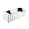84.3 length ,35.83" deepth ,human body structure for USA people, marshmallow sofa,boucle sofa ,White color,3 seater