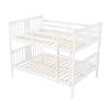 Full over Full Bunk Bed with Ladder for Bedroom;  Guest Room Furniture