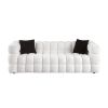 84.3 length ,35.83" deepth ,human body structure for USA people, marshmallow sofa,boucle sofa ,White color,3 seater