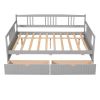 Full Size Daybed Wood Bed with Two Drawers