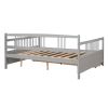 Full Size Daybed Wood Bed with Two Drawers
