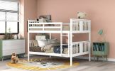Full over Full Bunk Bed with Ladder for Bedroom;  Guest Room Furniture