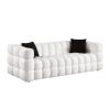 84.3 length ,35.83" deepth ,human body structure for USA people, marshmallow sofa,boucle sofa ,White color,3 seater